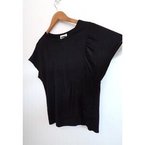 BIMBA Y LOLA SPAIN Asymmetric Flutter Sleeve Silk Blend Top Tee Farfetch XS $198
